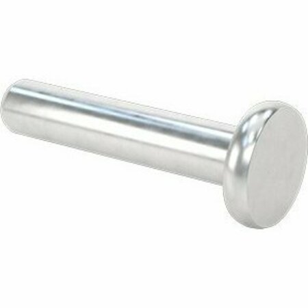 BSC PREFERRED Aluminum Flat Head Solid Rivets 1/8 Diameter for 0.563 Maximum Material Thickness, 250PK 97481A179